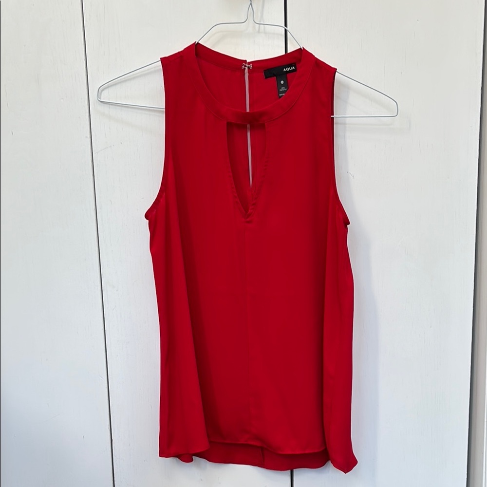 Aqua Red Sleeveless Tank Top